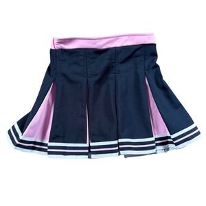 Clockwise Girls Navy Blue Pink Pleated Cheerleading Skirt 4T varsity toddler